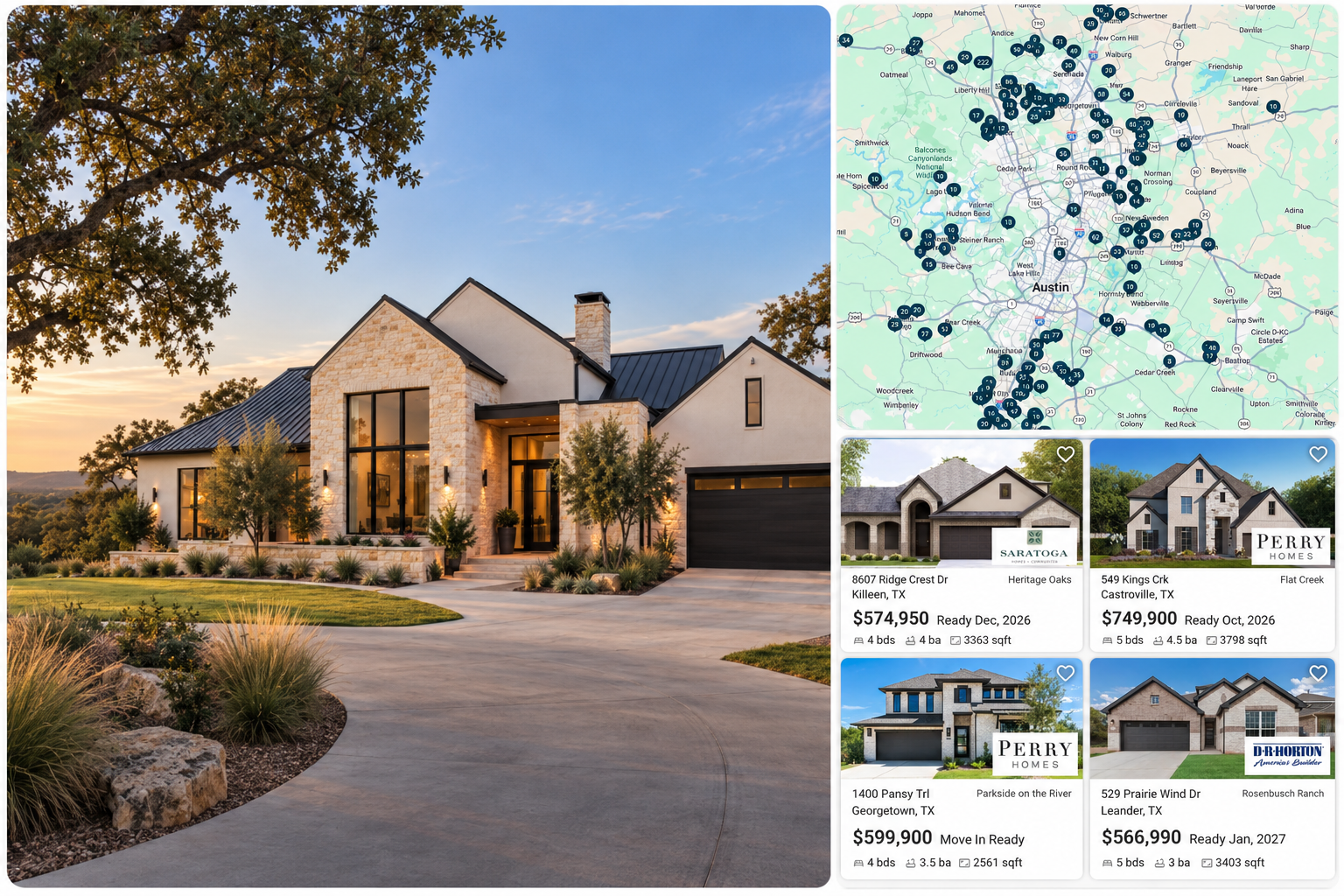 New construction home in the Texas Hill Country